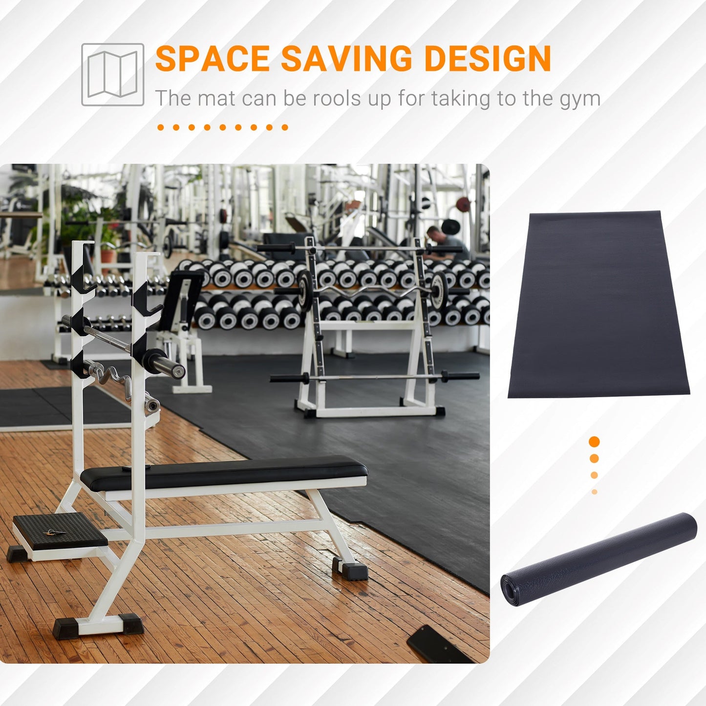 Thick Equipment Mat Gym Exercise Fitness Workout Tranining Bike Protect HOMCOM