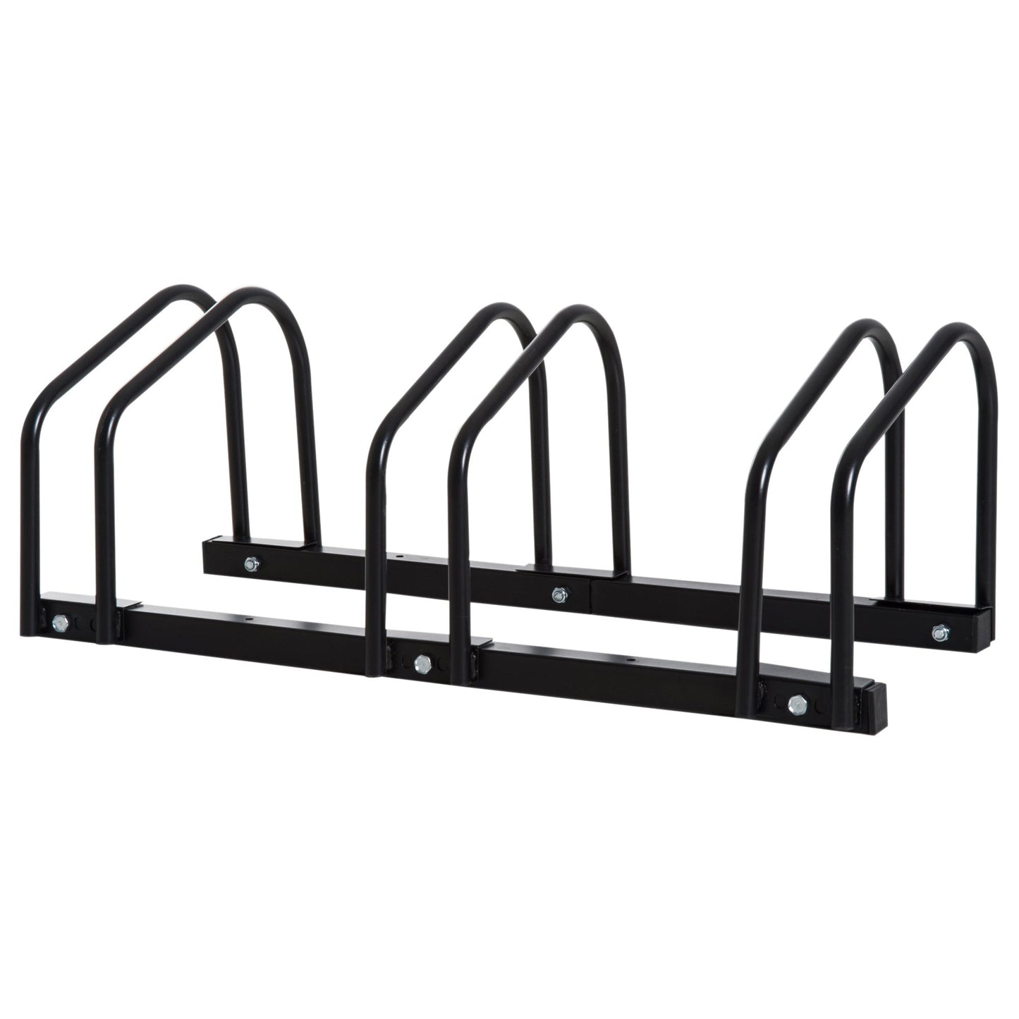 Bike Parking Rack Bicycle Locking Storage Stand for 3 Cycling Black HOMCOM