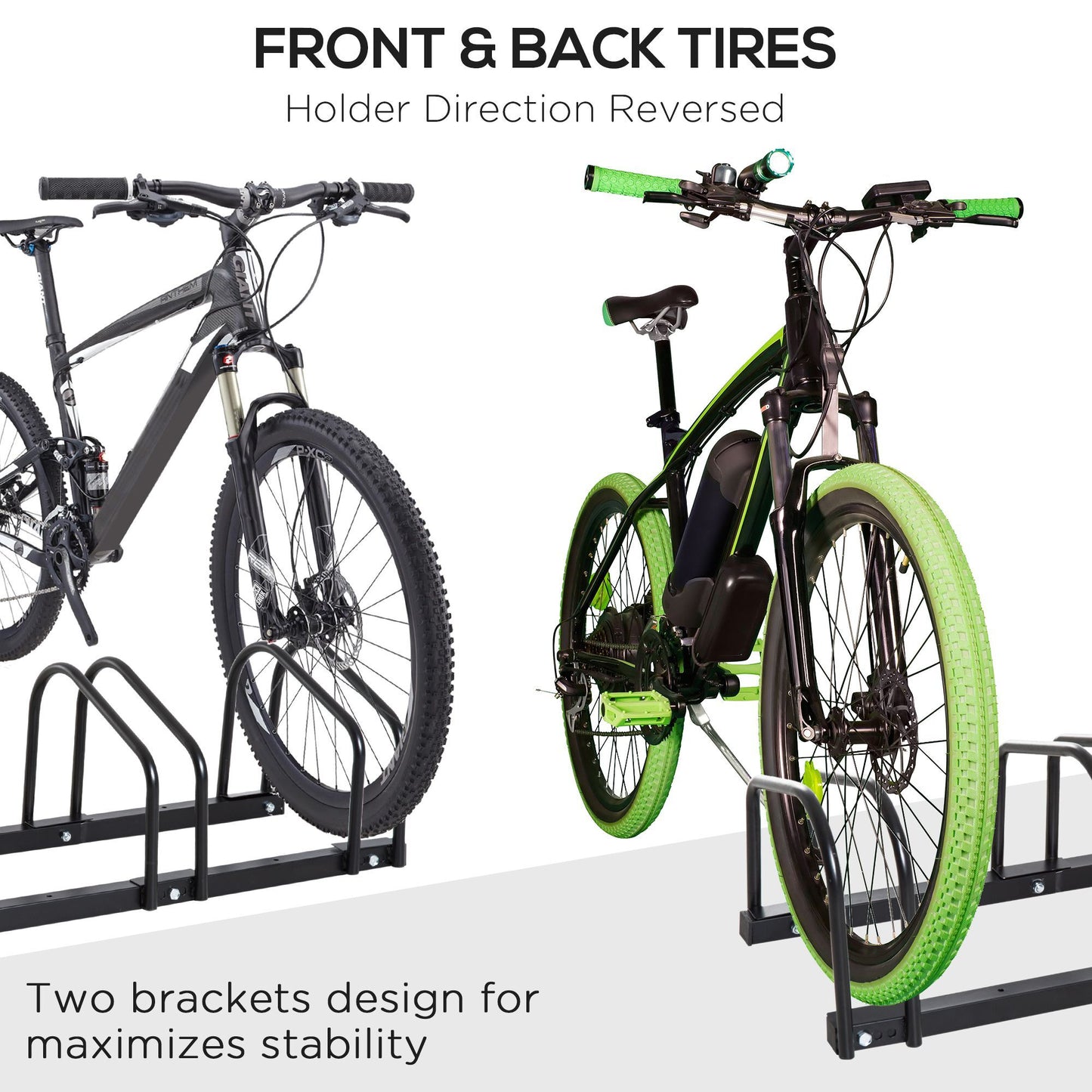 Bike Parking Rack Bicycle Locking Storage Stand for 3 Cycling Black HOMCOM