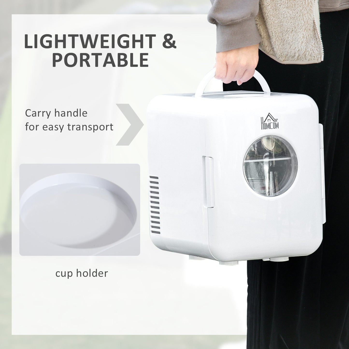 4L Mini Fridge, AC+DC Portable Cooler & Warmer for Home or Car, White HOMCOM