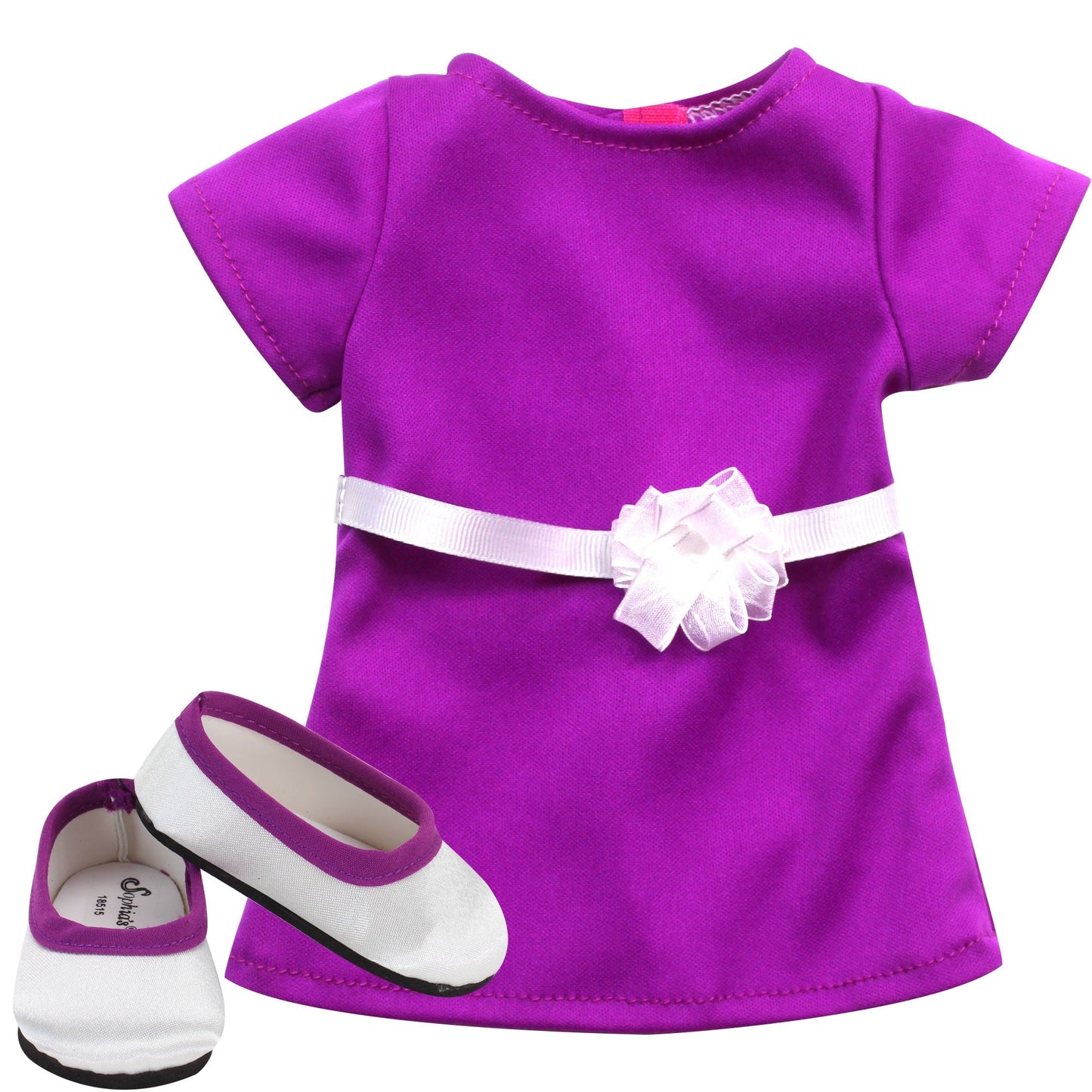 18 Inch Baby Doll "Miley" Purple Dress & Shoes, , 18'' Doll