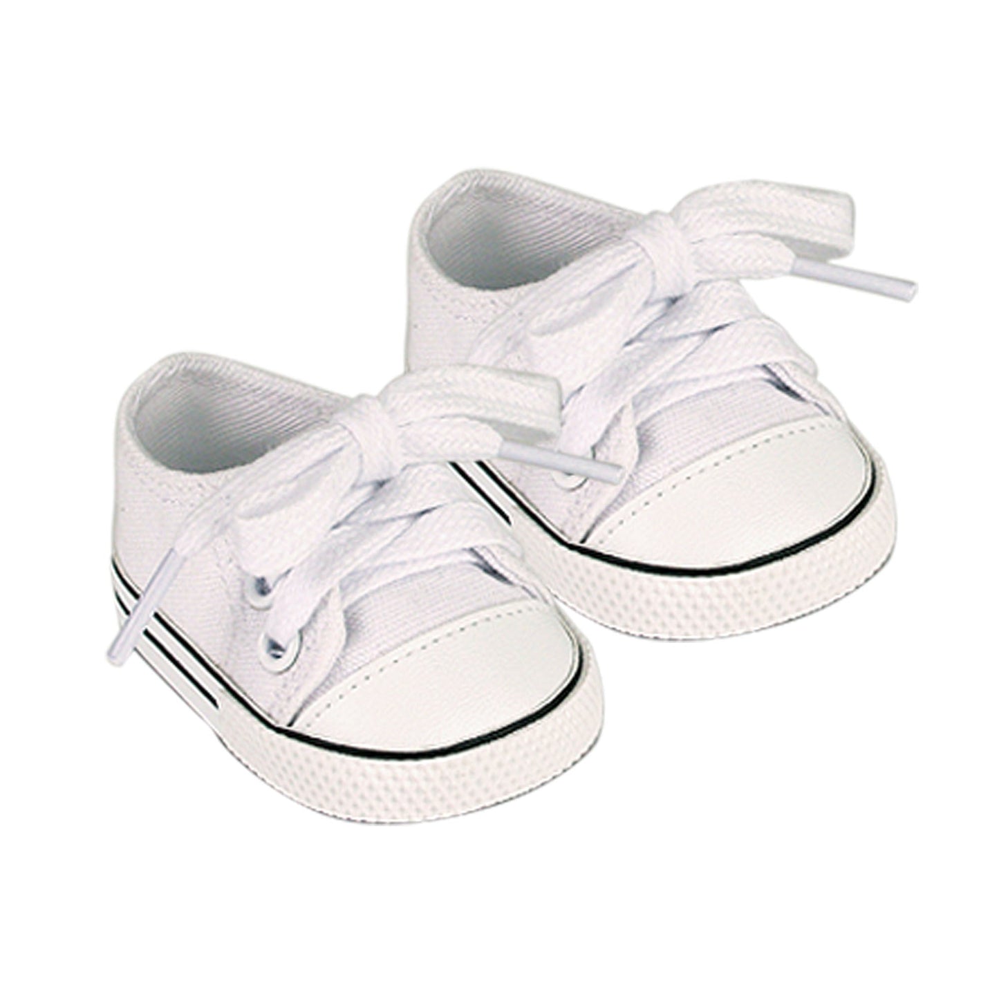 18" Baby Doll Shoes with Laces, White Doll Canvas Trainers or Pumps Dolls 46cm