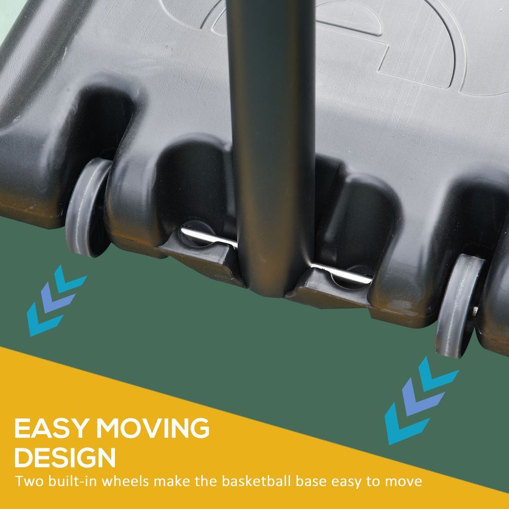 Basketball Hoop Stand 231-305cm Adjustable Basketball Hoop w/ Moving Wheels