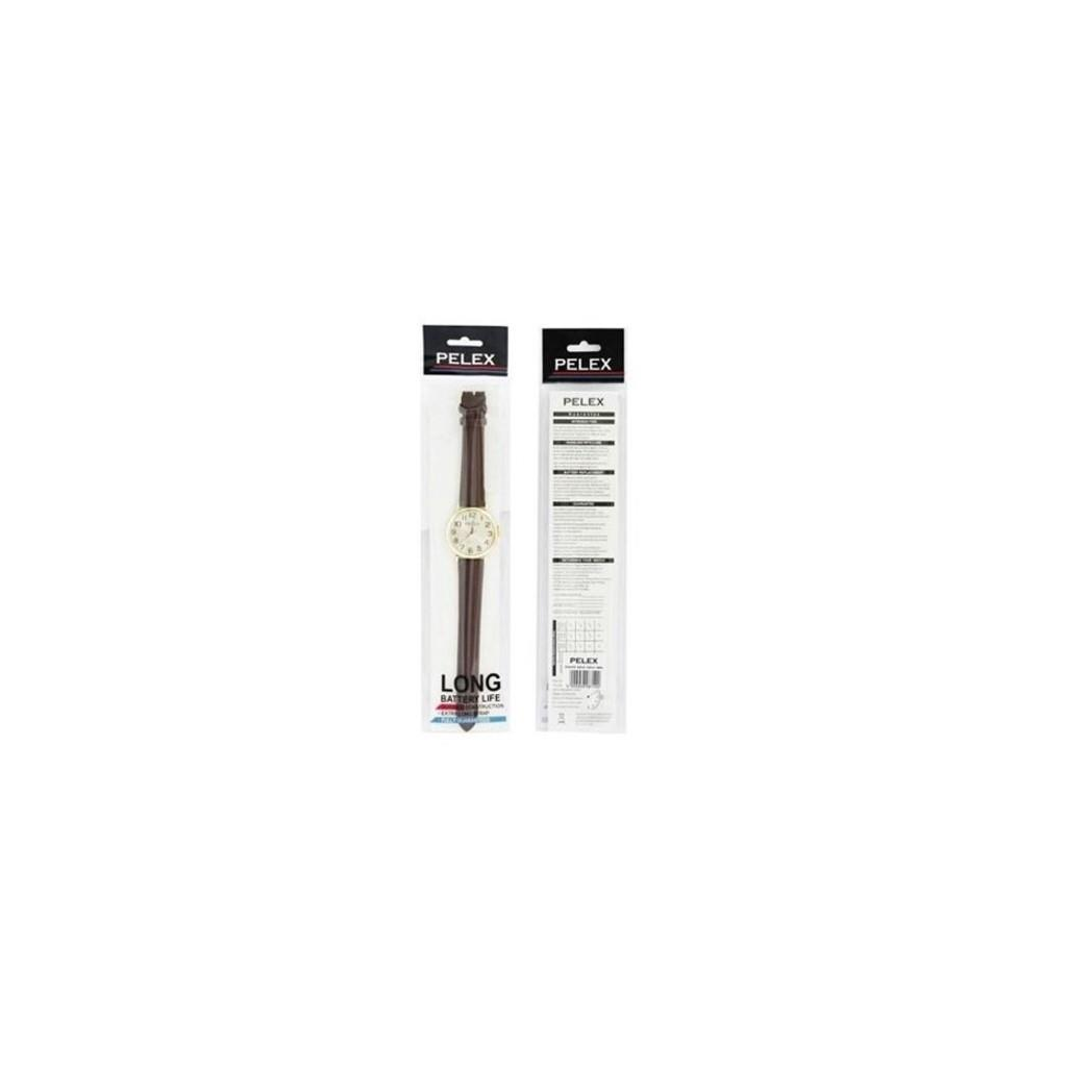 PELEX Gents Glow In The Dark Leather Strap Quartz Watch PLX-010-GOLD-LUM-BLK