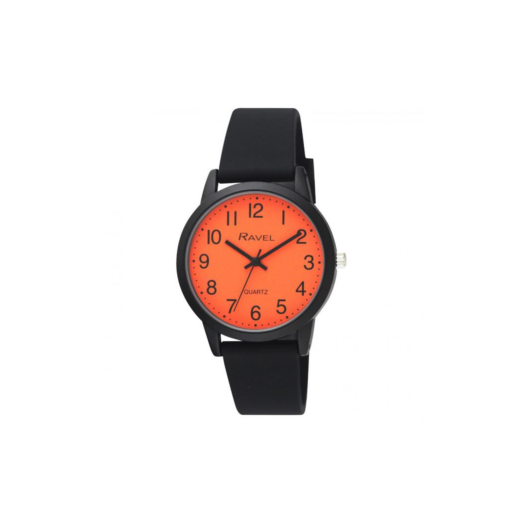 Ravel Men's Sports Orange Dial with Black Silicone Watch R1814.8