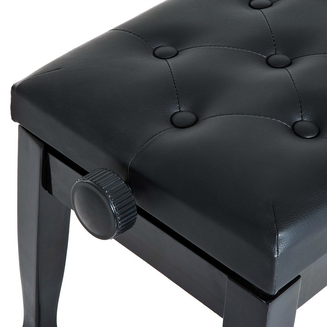 Classic Digital Keyboard Piano Bench Padded Seat Stool Solid Wooden