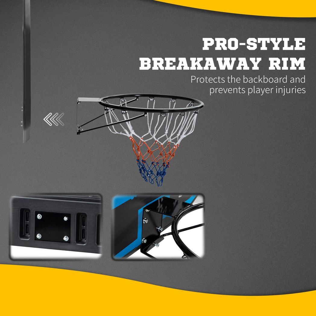 Wall Mounted Basketball Hoop Mini Basketball Hoop for Door & Wall Use, Blue