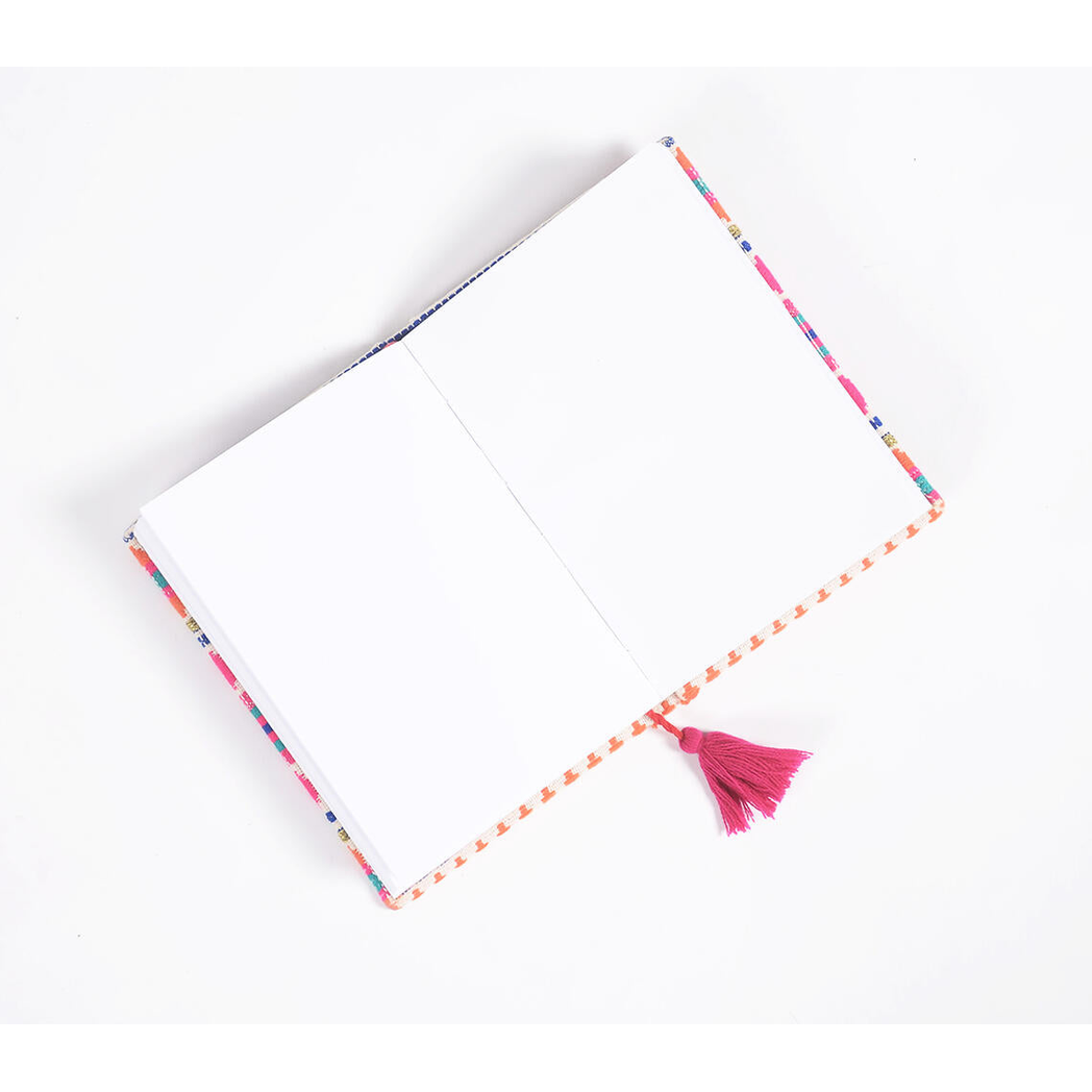 Hand Bound Fabric Diary with Tassel Bookmark