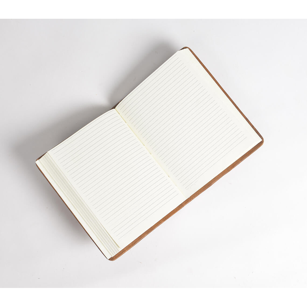 Stitched Crosses Fawn Leather Diary