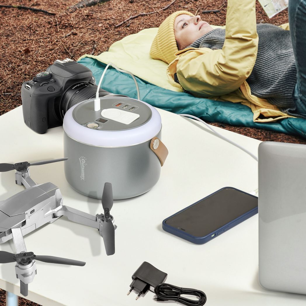 153.6Wh/48000mAh Portable Power Station with LED Flashlight, DC Outlet