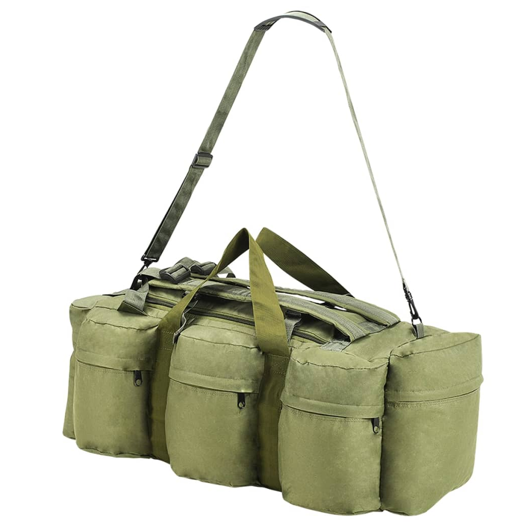 3-in-1 Army-Style Duffel Bag 90 L Olive Green