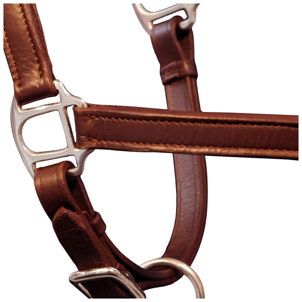 Real Leather Headcollar Stable Halter Adjustable Brown Pony
