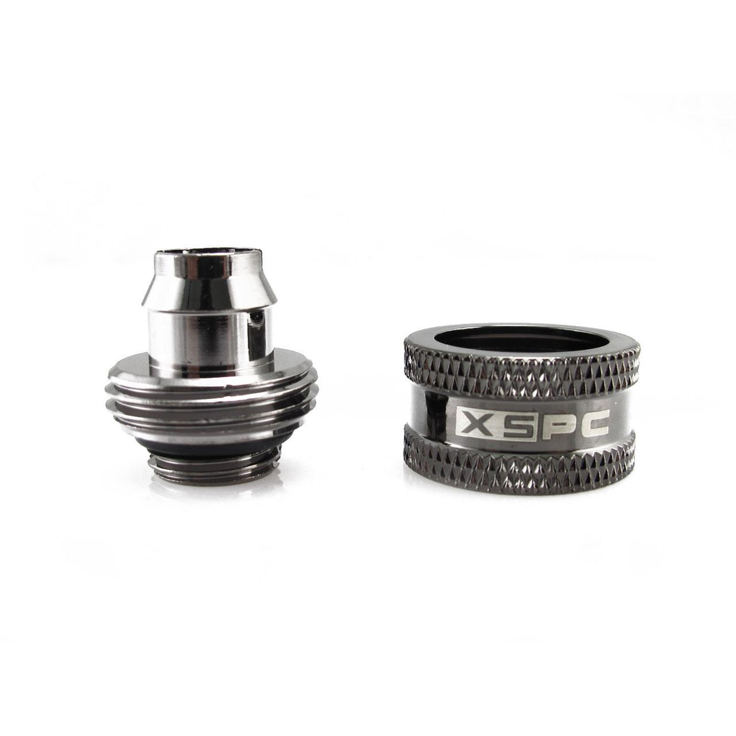 XSPC G1/4 to 7/16 ID 5/8 OD Compression Fitting V2 - Black Chrome (8 Pack)