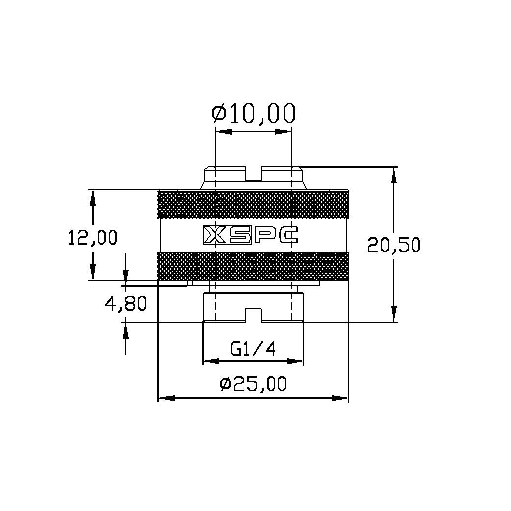 XSPC G1/4 to 1/2 ID 3/4 OD Compression Fitting V2 - Chrome (8 Pack)