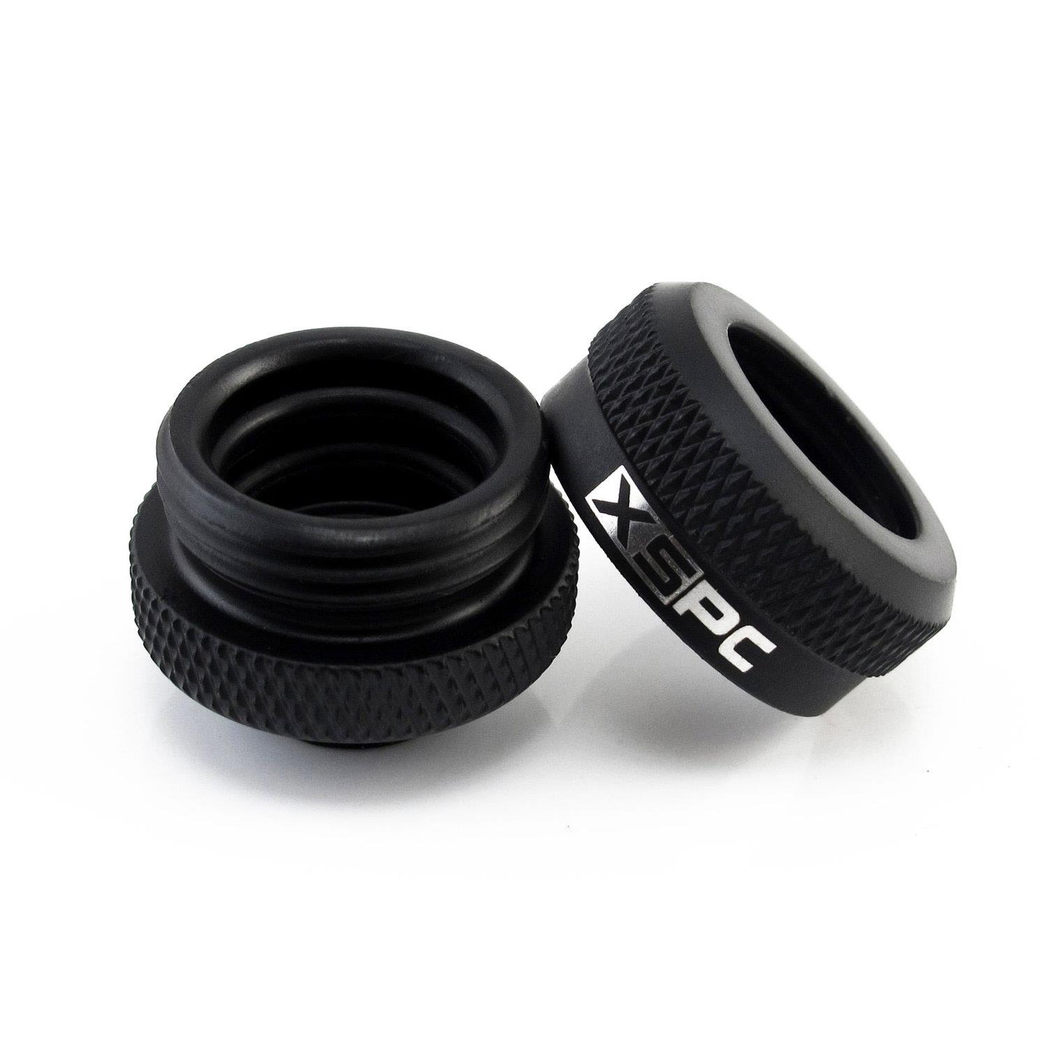 XSPC G1/4 to 14mm Rigid Tubing Triple Seal Fitting - Matte Black (8 Pack)