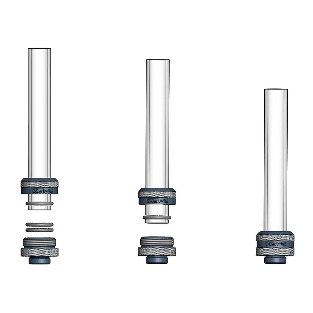 XSPC G1/4 to 14mm Rigid Tubing Triple Seal Fitting - Matte Black (8 Pack)