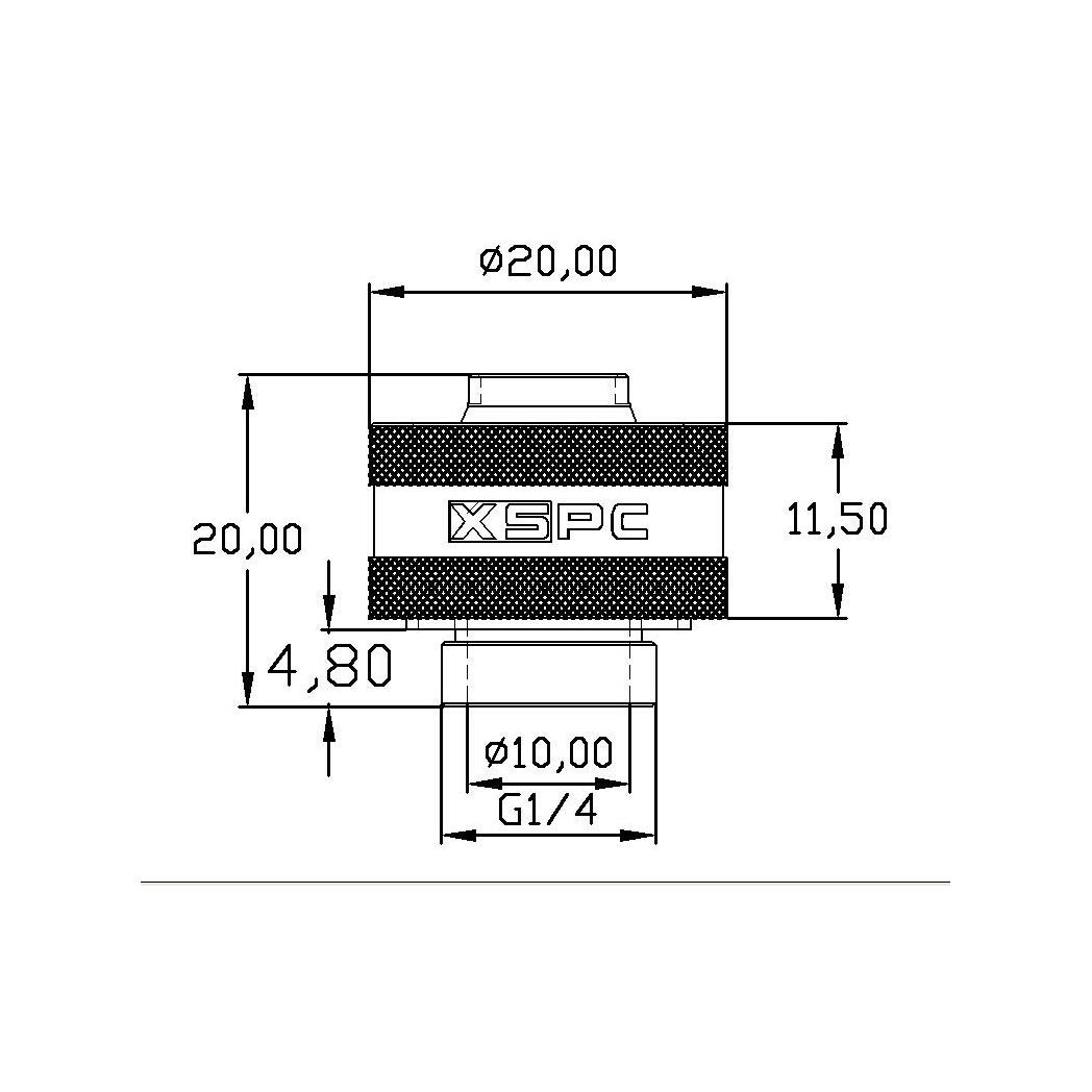 XSPC G1/4 to 3/8 ID 1/2 OD Compression Fitting V2 - Chrome (8 Pack)