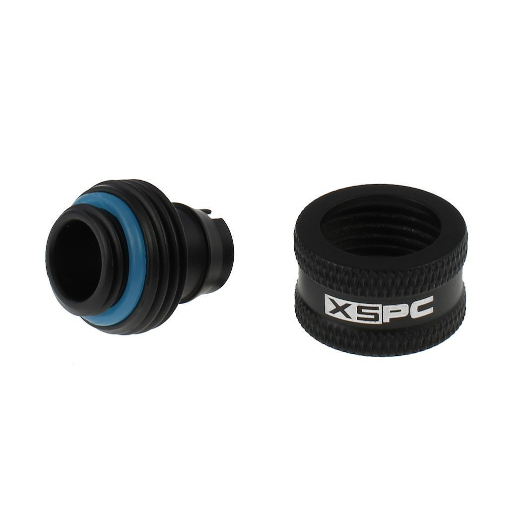 XSPC G1/4 to 3/8 ID 1/2 OD Compression Fitting V2 - Matte Black (8 Pack)