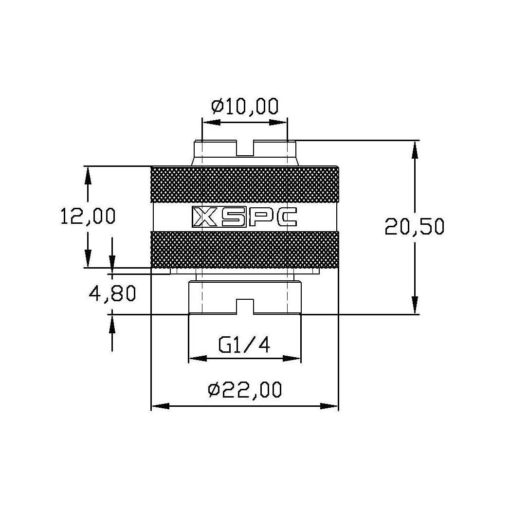 XSPC G1/4 to 7/16 ID 5/8 OD Compression Fitting V2 - Chrome (8 Pack)