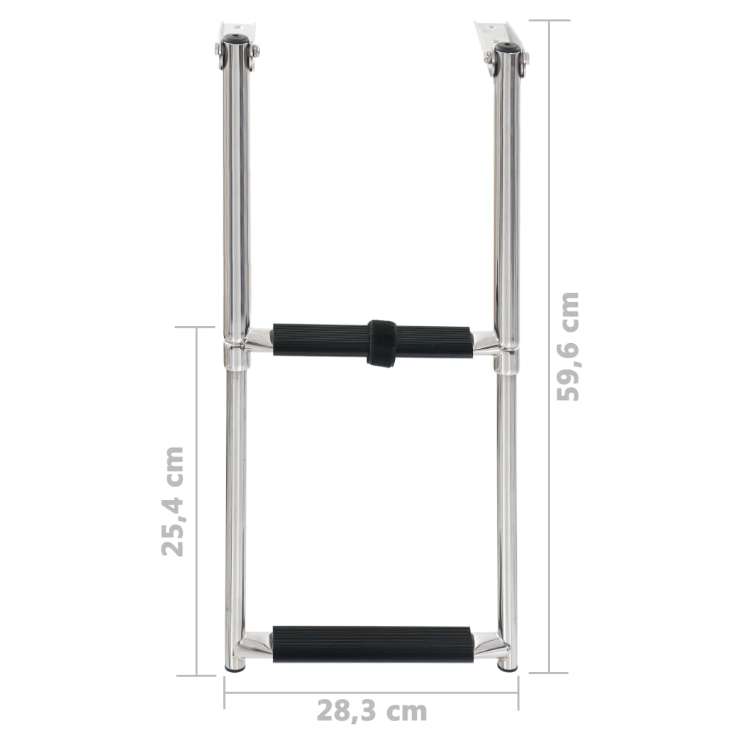 Folding Boarding Ladder 2-step Stainless Steel