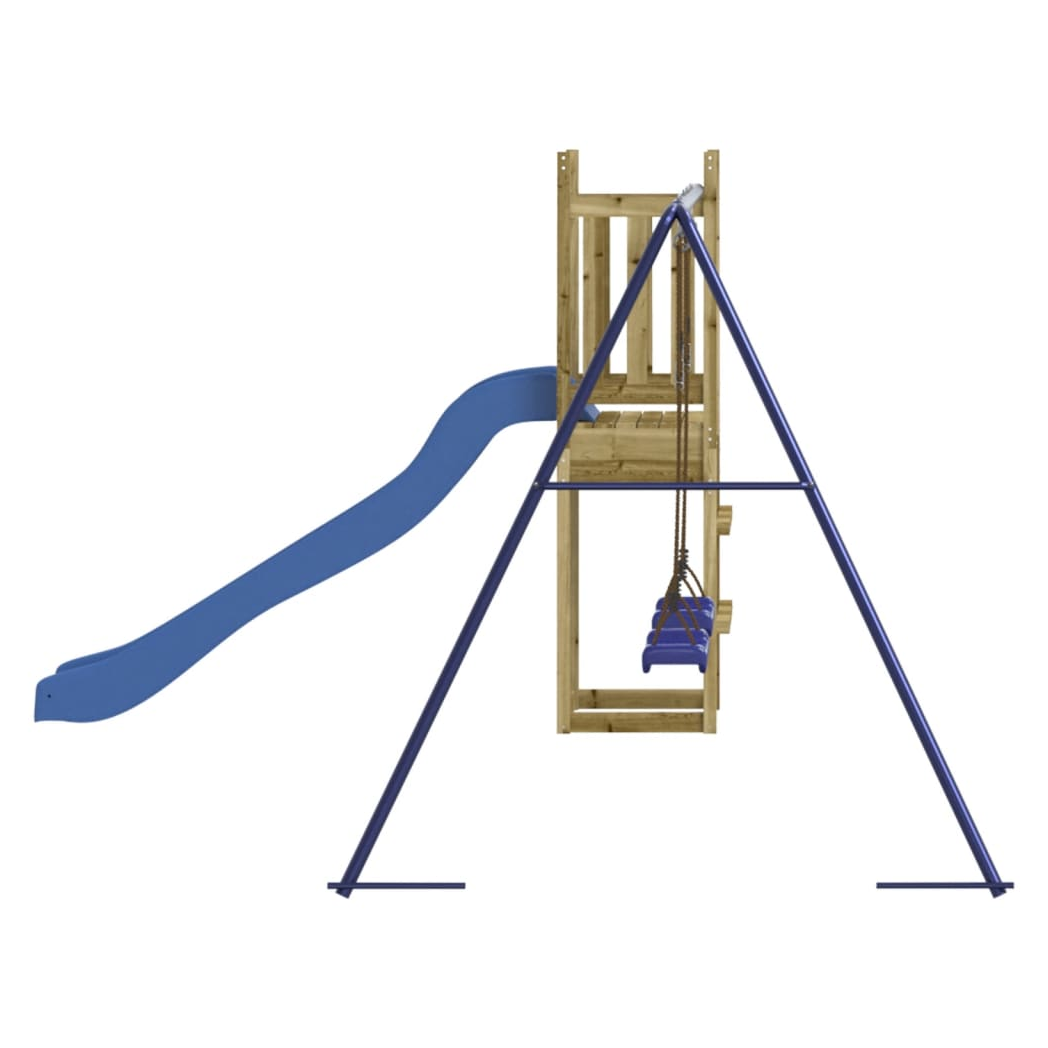 Playhouse with Slide Swings Impregnated Wood Pine