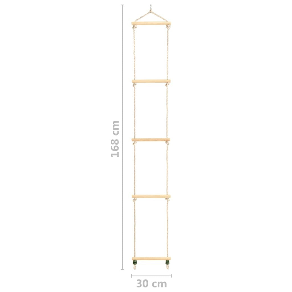 Kid's Rope Ladder Solid Wood and PE 30x168 cm