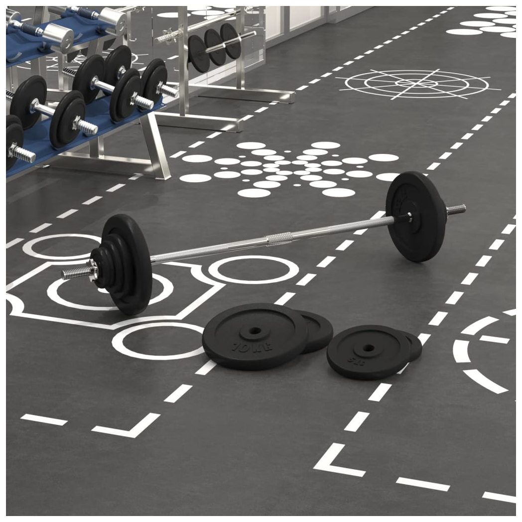 Barbell with Plates 60 kg Cast Iron