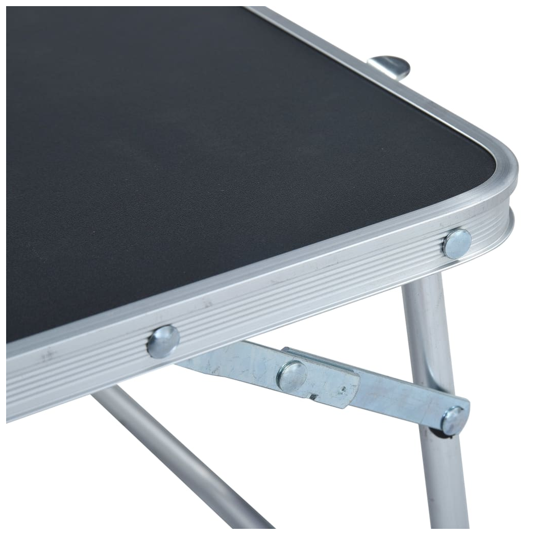 Folding Camping Table Grey Aluminium 60x40 cm