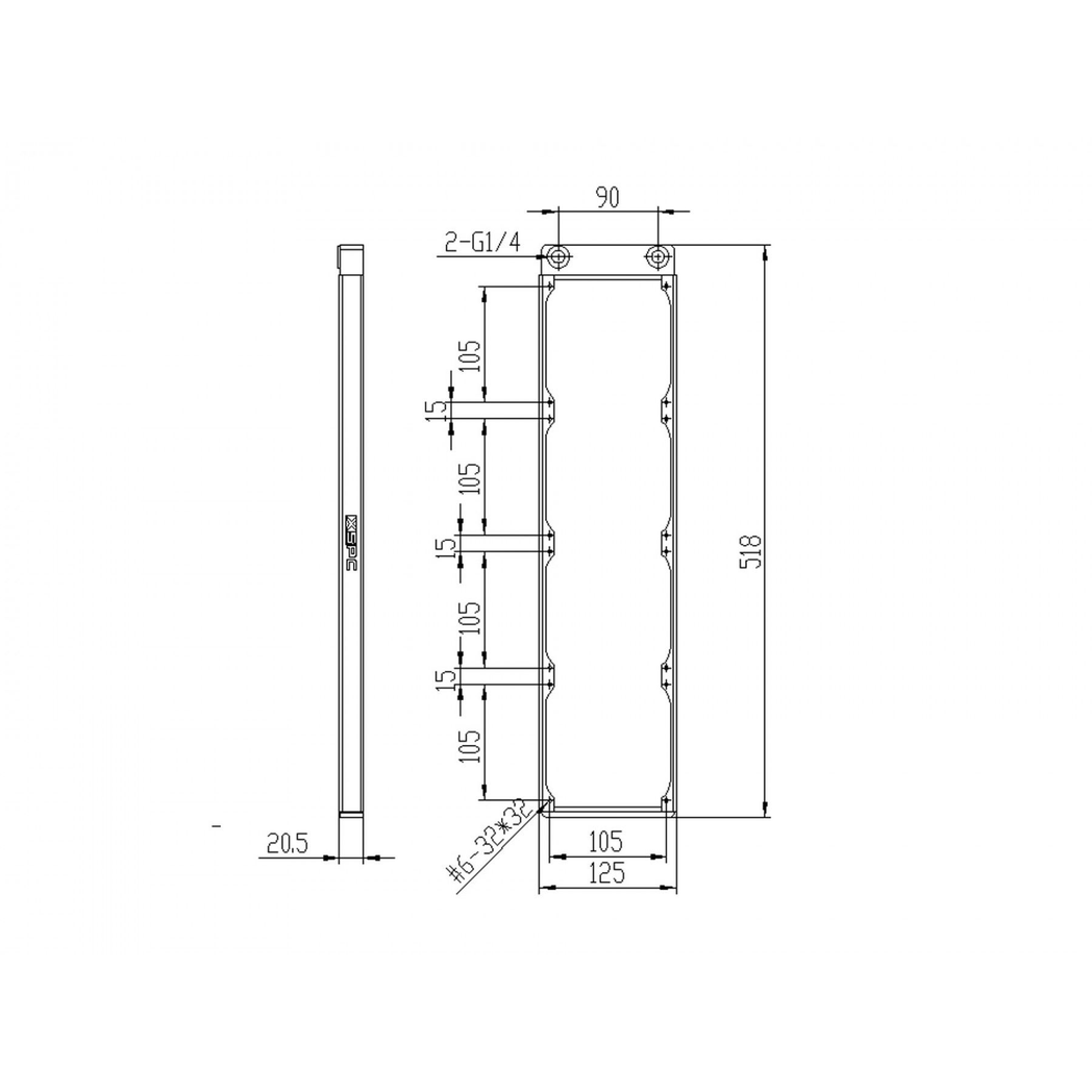 XSPC TX480 Ultrathin Radiator - Black