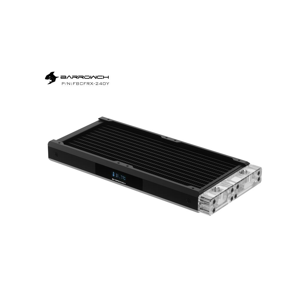 BarrowCH Chameleon Fish 240Y OLED Copper Radiator (2x120mm) - Black / Clear