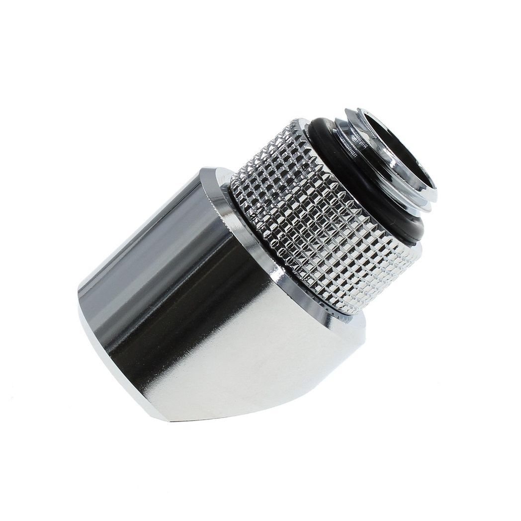 BarrowCH G1/4 Male Rotary to Smooth 45 Degree Female Angle - Shiny Silver