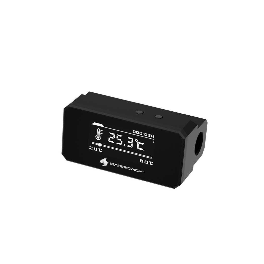 BarrowCH G1/4 Multimode OLED Display Heat Sensor Alarm with Shutdown - Black