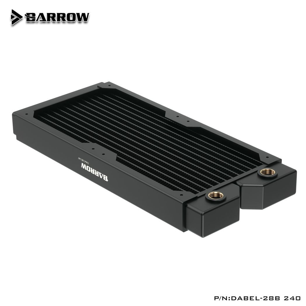 Barrow Dabel-B Series 240mm (2x120) Slim Line Copper Radiator - Black