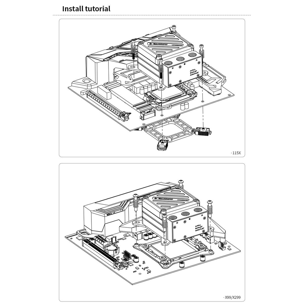 Barrow CPU Waterblock with 10W PWM Pump - INTEL 115x / LGA1200 / LGA1700