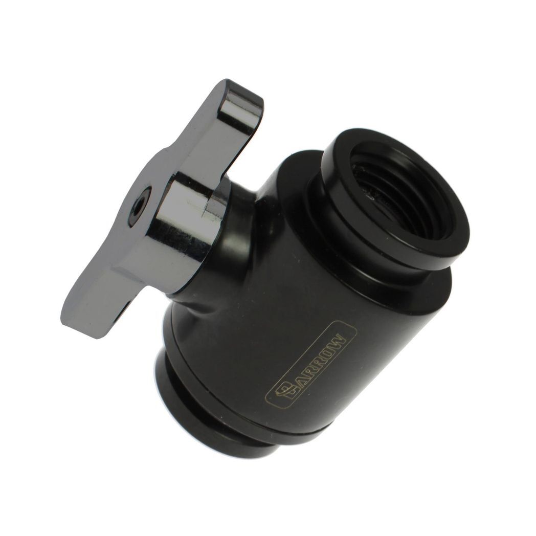 Barrow G1/4 Mini Ball Valve, Matt Silver Handle - Black