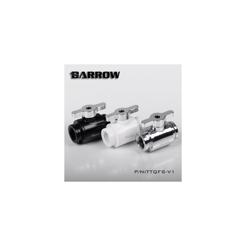 Barrow G1/4 Mini Ball Valve, Matt Silver Handle - Black