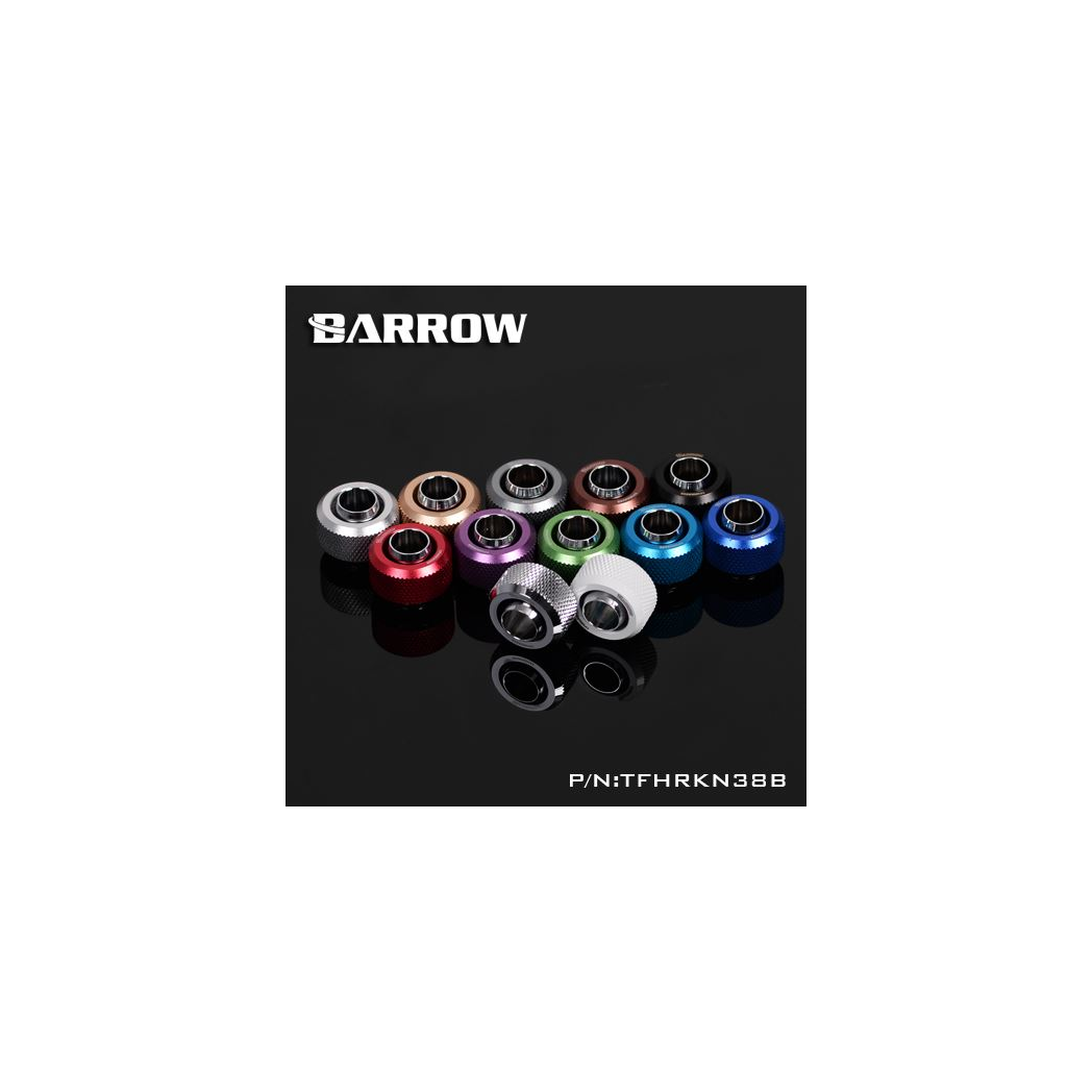 Barrow G1/4 - 13/10mm Flexible Tube Compression Fitting - Black (6 Pack)