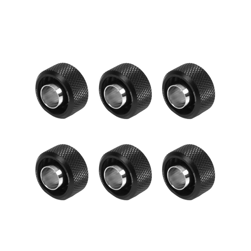 Barrow G1/4 - 16/10mm Flexible Tube Compression Fitting - Black (6 Pack)