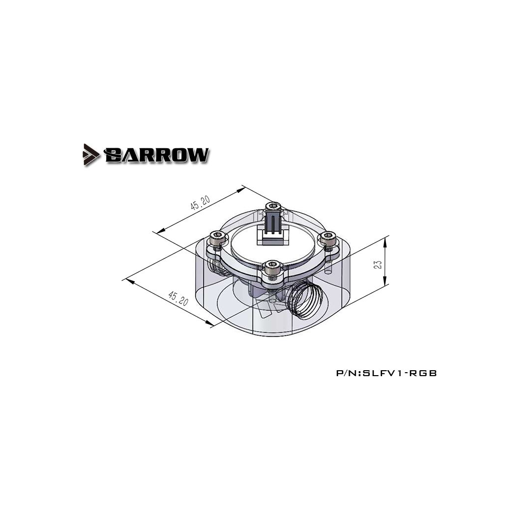Barrow G1/4 Flow Indicator / Meter with LRC 2.0 RGB Lighting