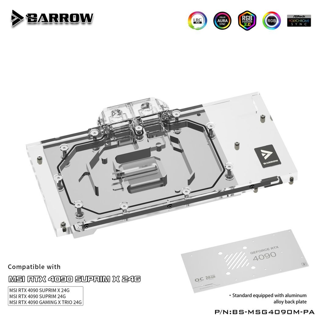 Barrow MSI RTX4090 TRIO , LRC 2.0 RGB Graphics Card Waterblock + Backplate