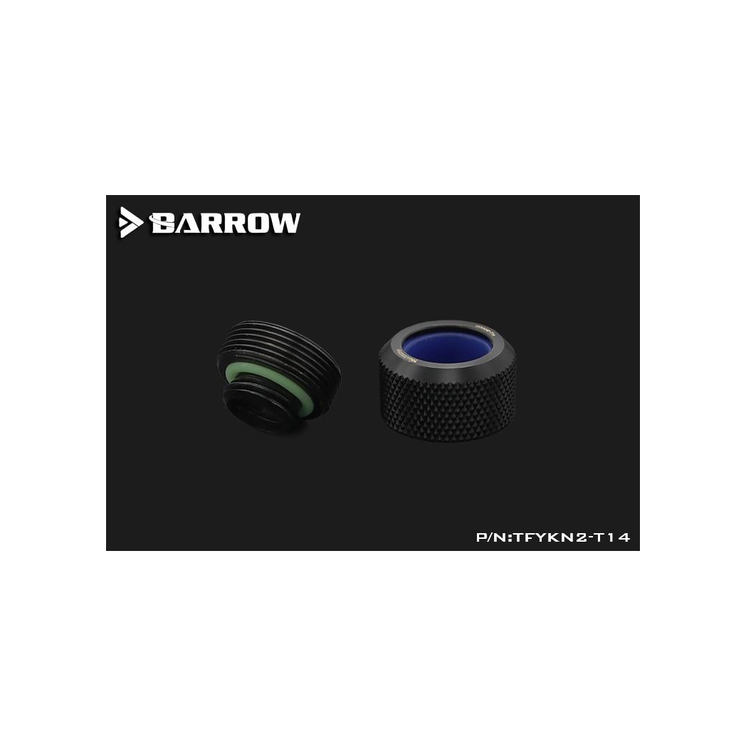 Barrow G1/4 - 14mm OD Anti Off Rubber Seal Hard Tube Compression Fitting - Black