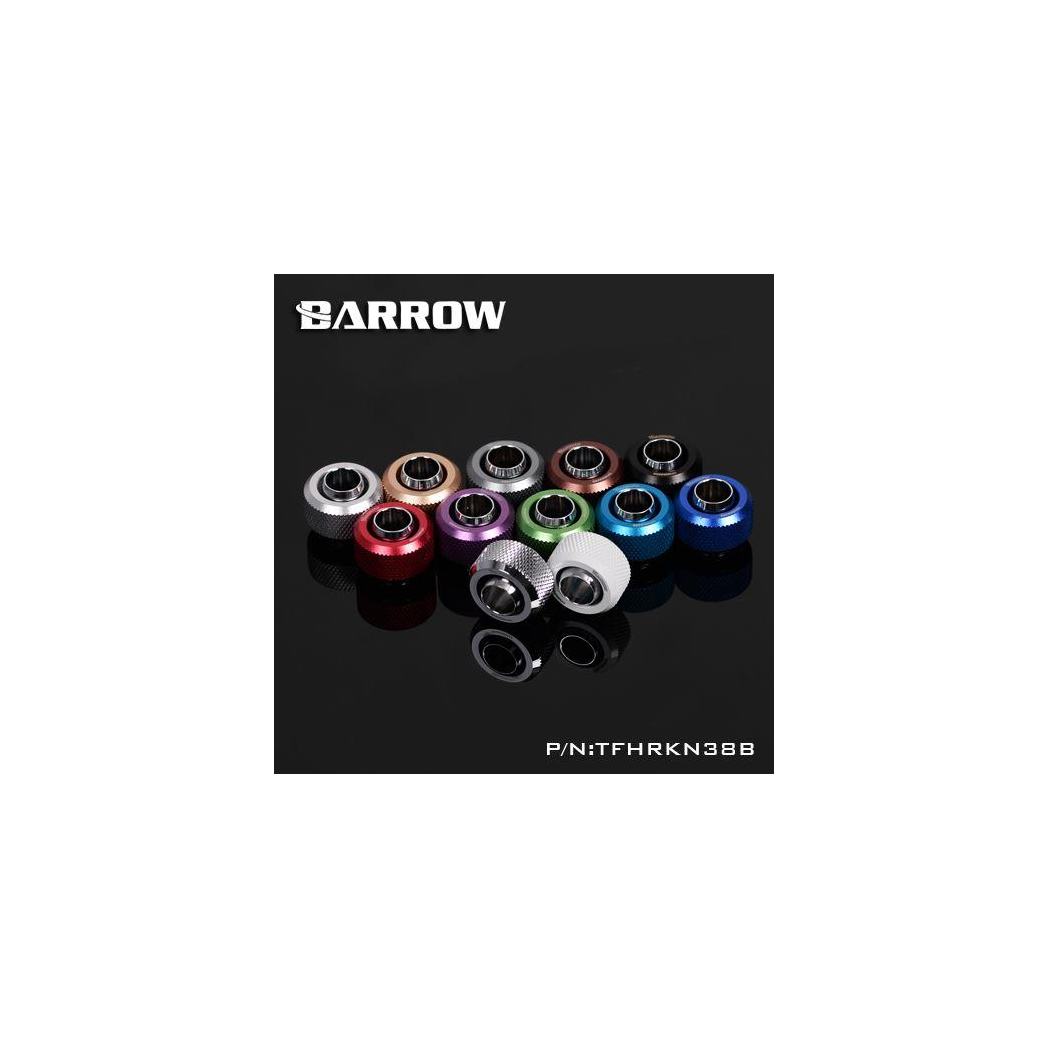 Barrow G1/4 - 13/10mm Flexible Tube Compression Fitting - Shiny Silver (6 Pack)