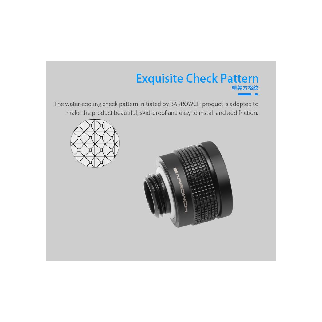 BarrowCH G1/4 - 14mm OD Wolverine Super Anti Off Hard Tube Push Fitting - Black