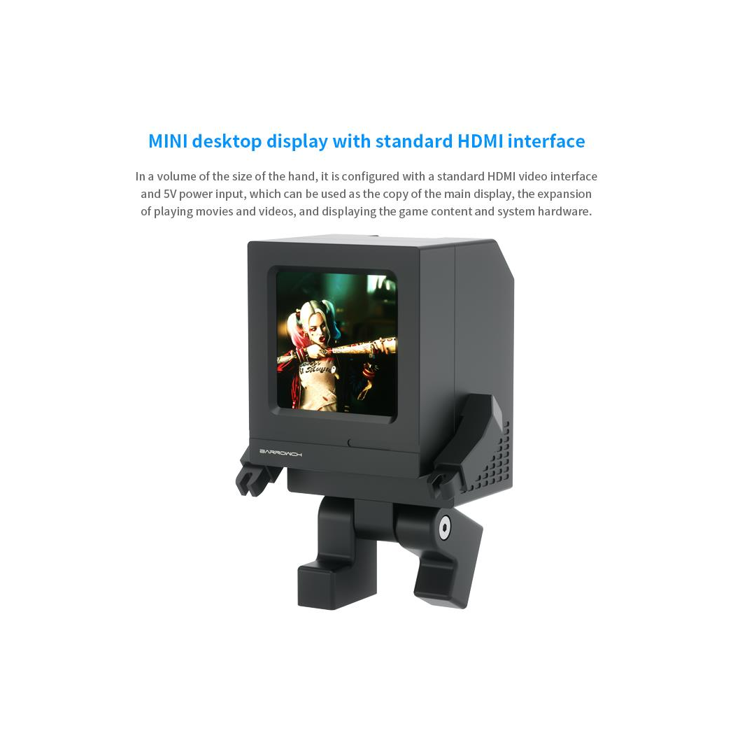 BarrowCH Limited Edition Cyclops, Mini 75mm HDMI LCD External Display - Black