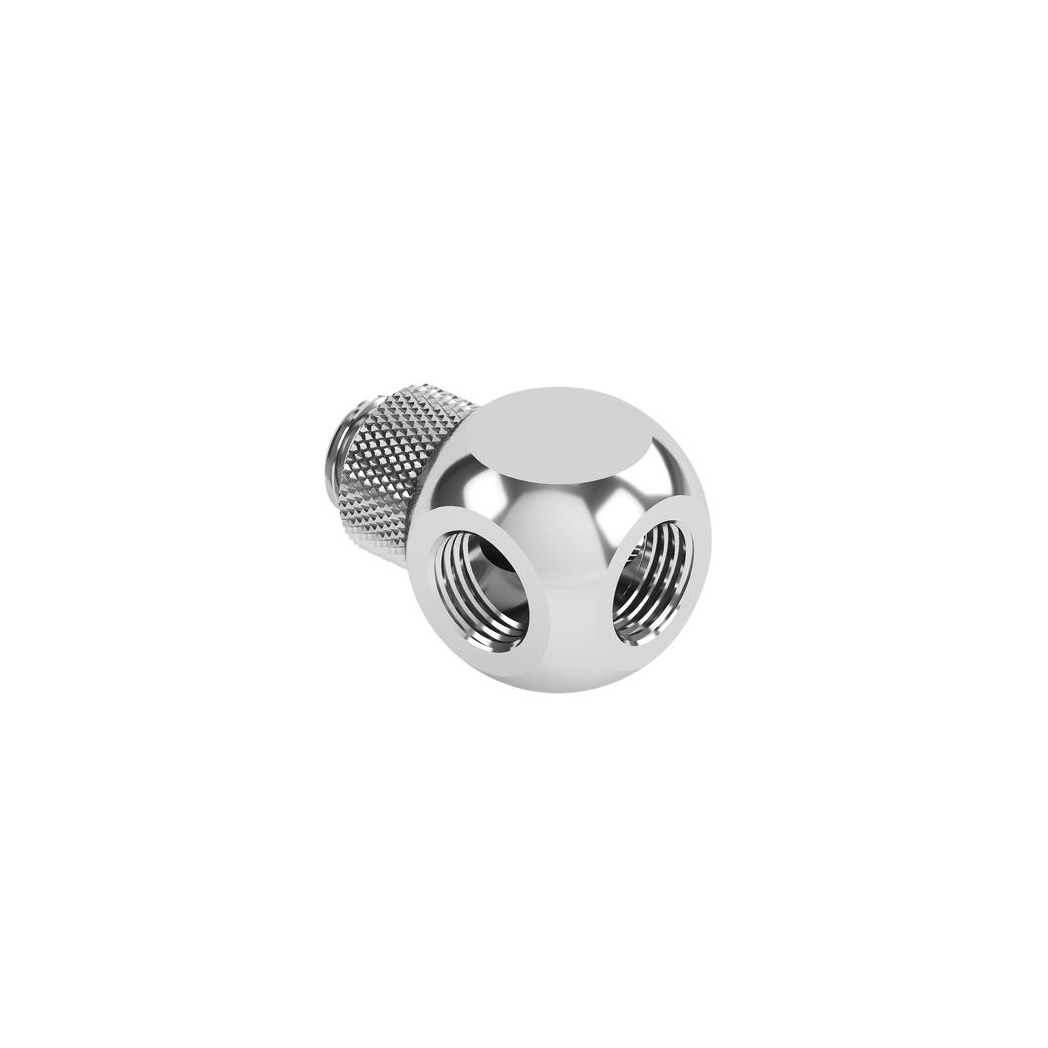 Barrow G1/4 Male Rotary - G1/4 Female 4 Way T-Splitter - Silver