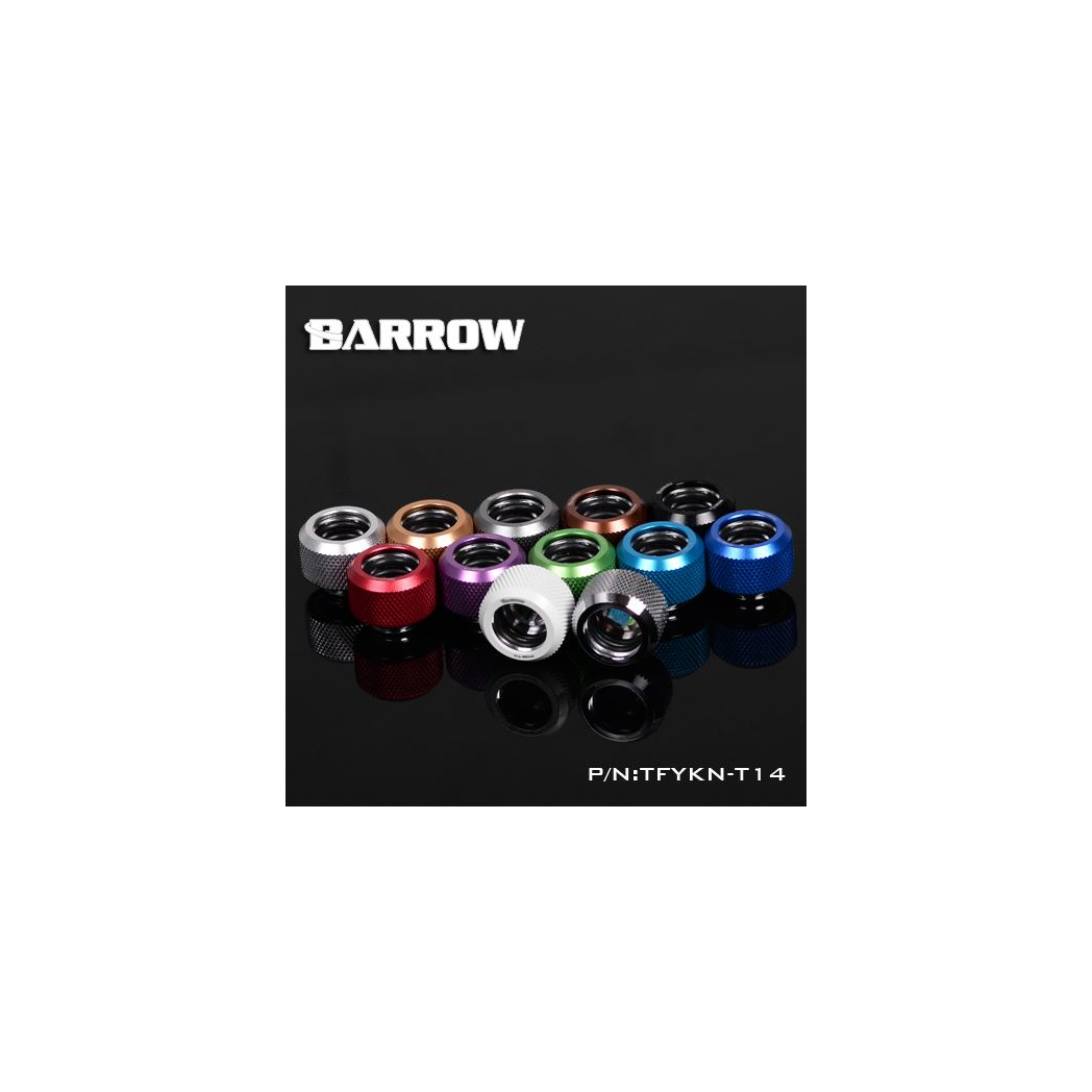 Barrow G1/4 - 14mm OD Twin Seal Hard Tube Compression Fitting - White (6 Pack)