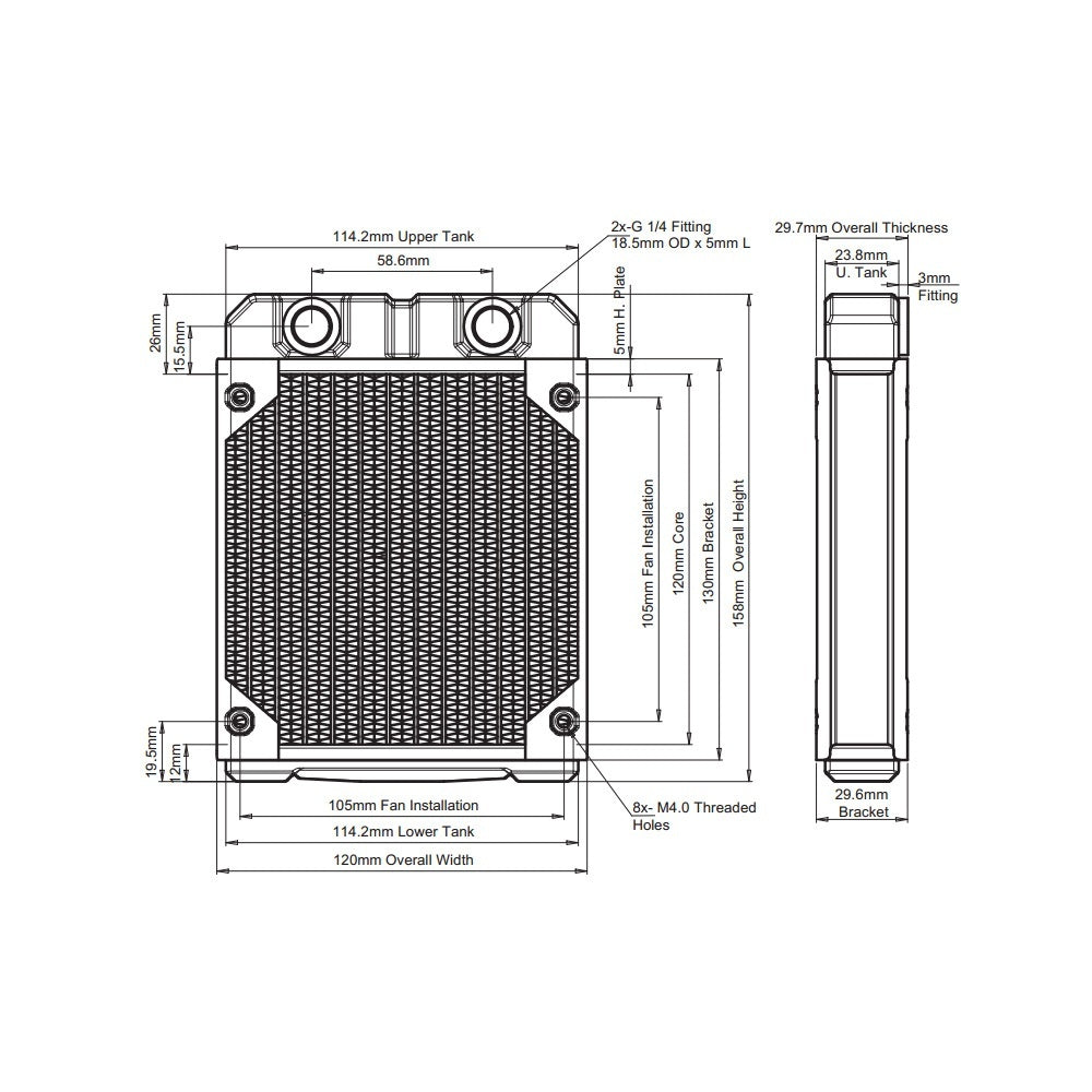 Black Ice NEMESIS LS120 Radiator OEM (Builder Edition) - Black