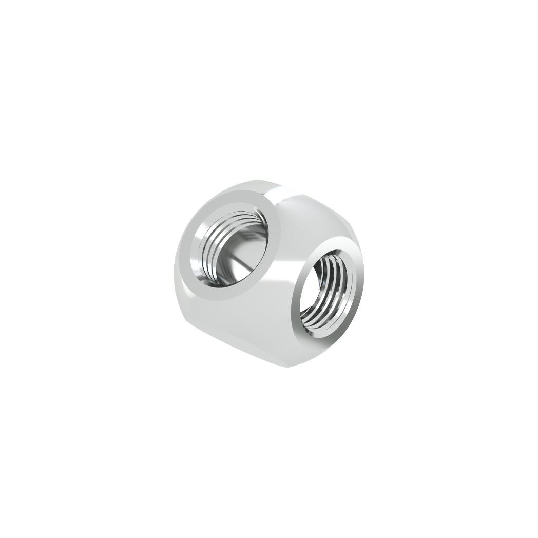 Barrow G1/4 Female 3 Way T-Splitter - Shiny Silver