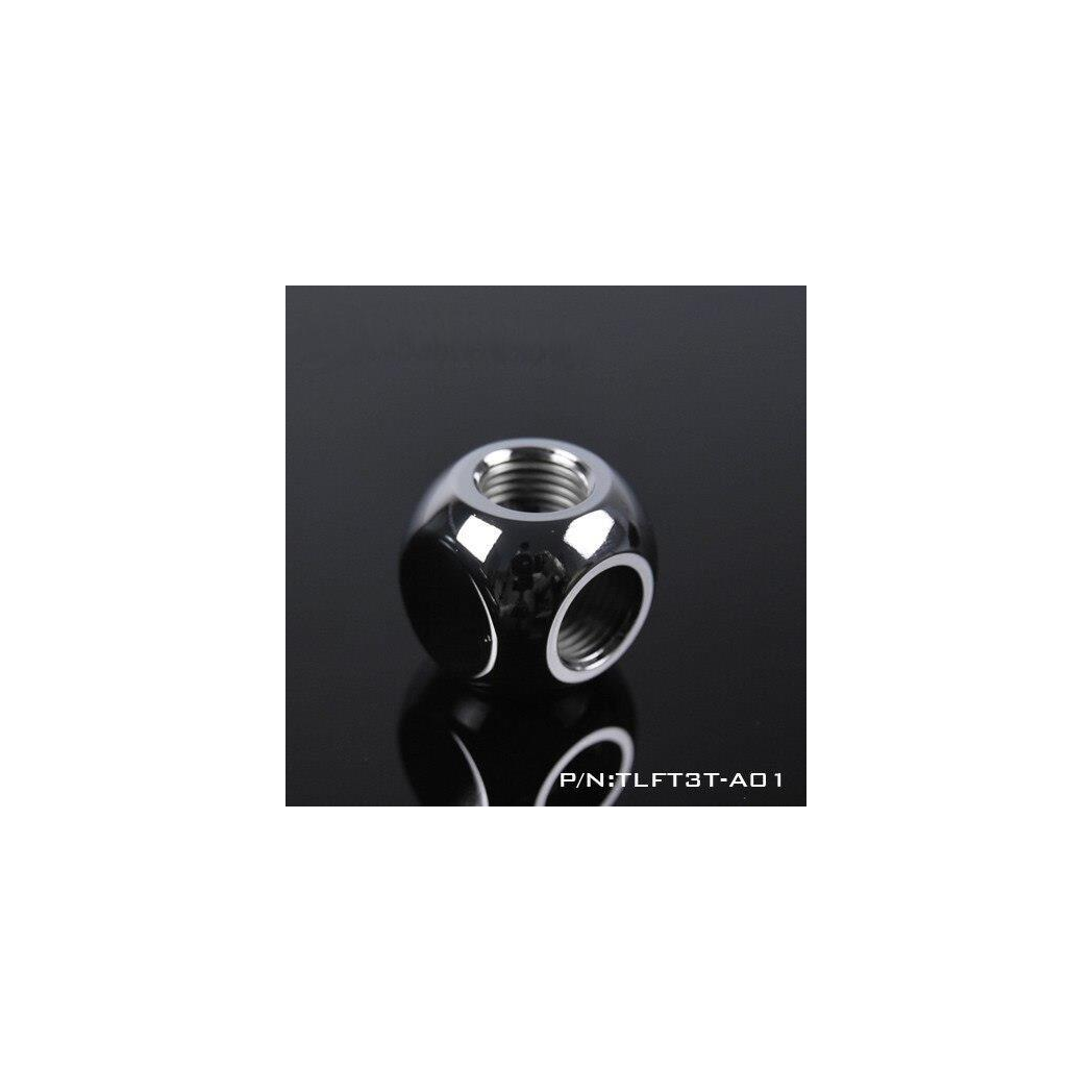 Barrow G1/4 Female 3 Way T-Splitter - Shiny Silver