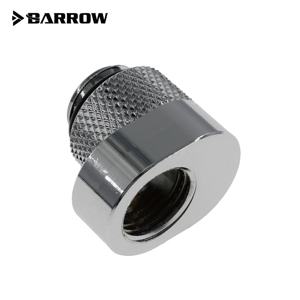 Barrow G1/4 Male to G1/4 Offset Female 360 Degree Rotary Adapter - Shiny Silver